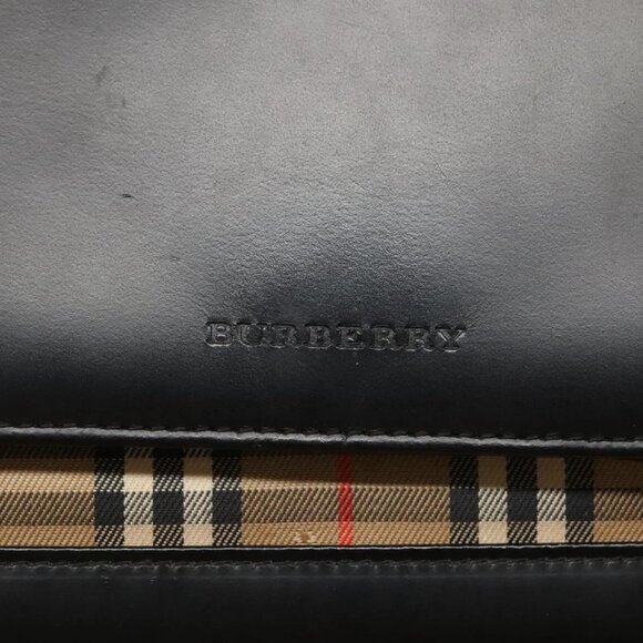 BURBERRY Shoulder Bag Leather Black Auth MY280 - Picture 14 of 16